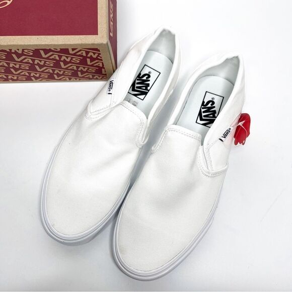 Vans Classic NEW WITH TAGS! Slip-On White Canvas Shoes - Women’s Size 11 - Picture 3 of 6